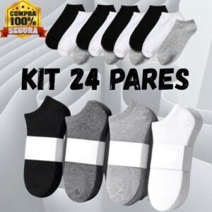 Kit até 24 pares de meias soquetes confortaveis para o dia a masculino feminino unissex