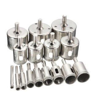 Kit 16 brocas diamantadas serra copo para vidro granito cerâmica 6-50mm acessórios inclusos ferramentas profissionais