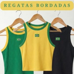 Regatas do brasil feminina ribana copa bandeira bordada
