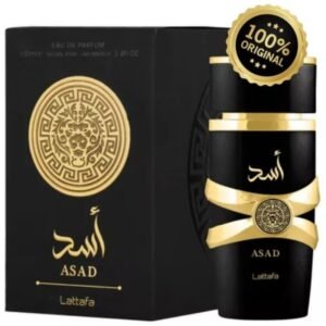 Perfume árabe asad lattafa preto masculino intenso e oriental 100ml