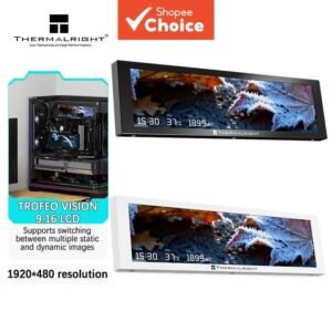 Thermalright trofeo vision monitor lcd hd magnético de 9,16 polegadas com tela secundária usb-c
