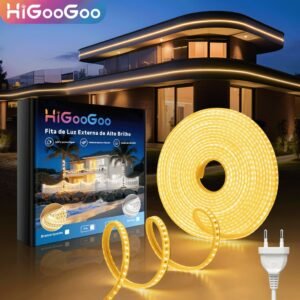 Higoogoo 30m ar livre fita led 110v/220v alto brilho strip varal de luz decorações carnaval natal interior exter