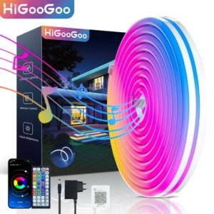 Higoogoo fita de led neon app controle remoto 30/20/10/5 metros rgb colorido luz decoração carnaval natal festa