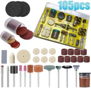 Kit 105 acessorios micro retifica dremel compativel lixar cortar polir