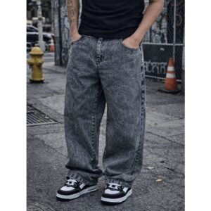 Calça balão jeans baggy masculina streetwear
