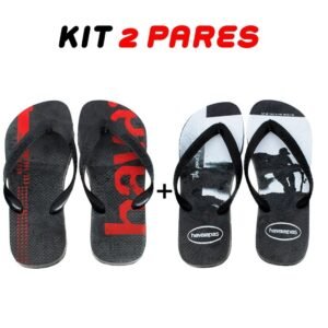 Kit 2 chinelos masculino homem moderno
