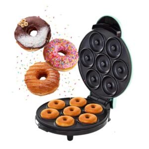 Mini máquina de fazer 7 donuts rosquinhas confeitaria culinária / voltagem 110/220 volts furo
