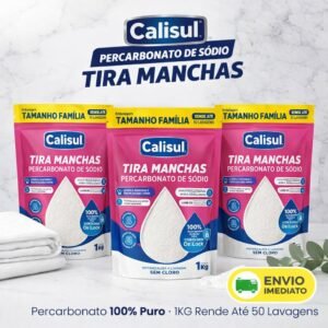Alvejante percarbonato de sódio - calisul 99% puro sem cloro multiuso clareador limpeza roupas