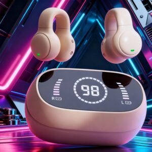 Fone de ouvido sem fio bluetooth 5.4 ear hook design esportivo