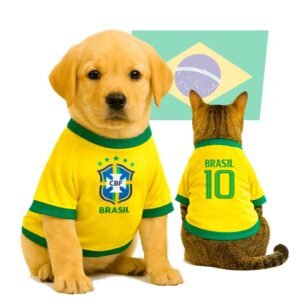 Roupa pet brasil copa cachorro gato seleção animal - envio imediato