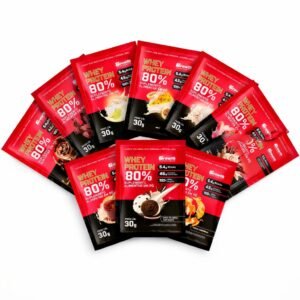 Sachês whey protein 80% 30g sabores variados proteína 19 disponíveis
