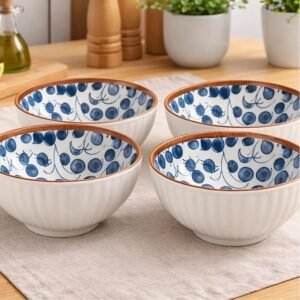 Bowl porcelana azul coleção azzurea – mesa posta elegante, design premium