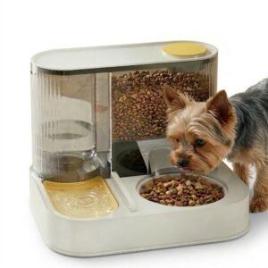 Comedouro e bebedouro mais dog automático premium pet para cães gatos 2em1