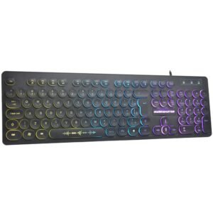 Teclado gamer k-mex km7628 steampunk anti-ghost com led