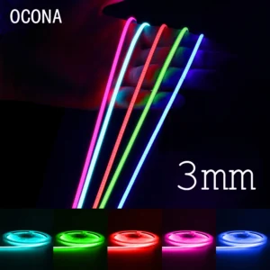 3mm ultra fino dc 12v colorido cob luzes de tira led para decoração casa diy azul/rosa/vermelho/roxo fita alta densidade cor