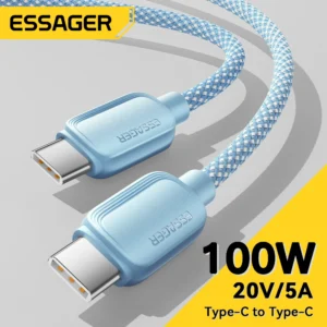 Essager usb c para tipo cabo 5a pd 100w carregador de carregamento rápido dados macbook pro samsung xiaomi huawei carga 3m