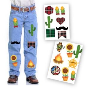 Adesivo para roupa festa junina retalho remendo 16 adesivos