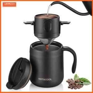 Cafeteira de 2pçs dobrável para aço inoxidável suporte chá café sem papel reutilizável