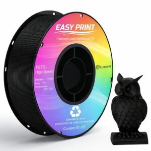 Filamento petg para impressão 3d rolo 1kg easy print cor preto, branco, várias cores