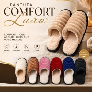 Pantufa luxo quentinha inverno unissex pelúcia macia antiderrapante confortável masculina feminina casa frio