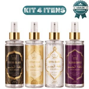 Kit 4 body splash árabe importado luxury attaff rose royal blanc allibah rouge perfumes