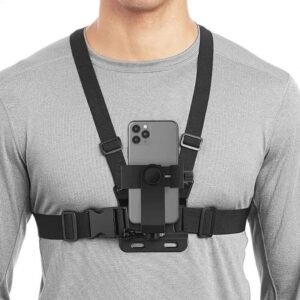 Suporte de peito ajustável para telefones celulares e câmeras gopro motocicleta bicicleta