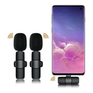 Microfone celular lapela sem fio iphone profissional karaokê 2 para condensador