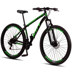 Bicicleta aro 29 kgt shift aço carbono freios a disco suspensão 21 marchas