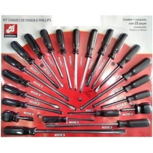 Kit de chave fenda e phillips profissional 22 pecas preço imbatível