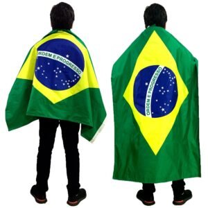Bandeira do brasil em tamanho grande com cores nos dois lados ilhós e confeccionada poliéster