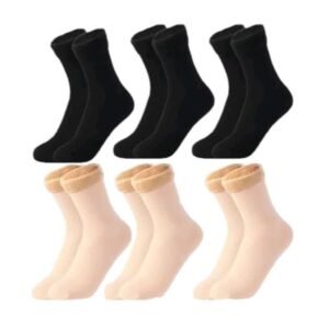 Kit com 1,2, 3, 4, 5 ou 6 pares de meia térmica feminina forrada inverno várias cores