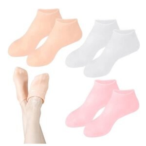 Meias de silicone para o cuidado dos pés gel hidratante antirachaduras removedor pele morta