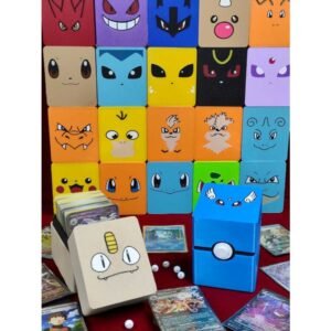 Porta cartas caixa deck box para pokémon tcg - vários personagens (200 cartas)