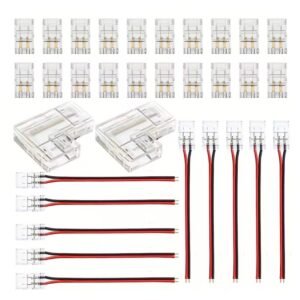 Conector fita led 8mm 10mm emenda reta l kit 10 ou 20peças fácil instalação
