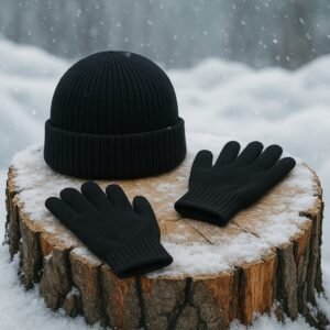 Kit infantil touca e luva de inverno gorro quentinho para frio menino menina criança unissex