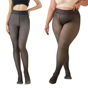 Meia-calça térmica forrado grosso translúcido leggings de lã quente das mulheres winte