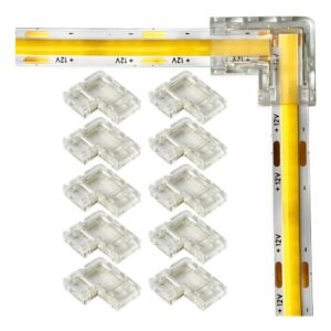Kit com 5pcs ou 10pcs conector 8mm emenda l curva sem solda! para fita led 2835 5050 3825 90°