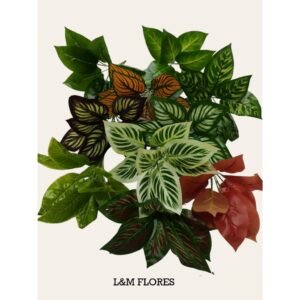 Kit com 5 buquês de folhagem artificial 9 folhas ou 11 ideal para arranjos e decoração