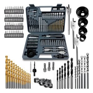 Kit jogo ferramentas 111 pcs brocas bits pontas soquete maleta portátil para reparo e bricolagem