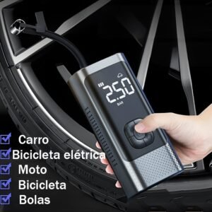 Mini compressor de ar portátil 4 em 1 sem fio para pneus carro, moto e bicicleta -m6