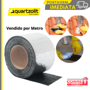 Fita reparo aluminio vedação vazamentos telha veda tudo trincas laje telhado telhas metro x 10cm 20cm 30cm - quartzolt
