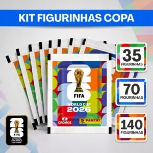 Kit com 5/10/20 envelopes de 7 figurinhas pacotinhos copa do mundo 2026 album oficial