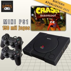 Super video game ps1 classico preto 150 mil jogos 3d games