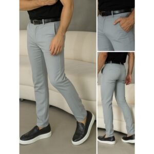 Calça alfaiataria masculina social slim premium casual estilo com elástico acabamento