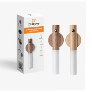 Luminaria led recarregável sensor de movimento arandela madeira minimalist mesa parede magnética