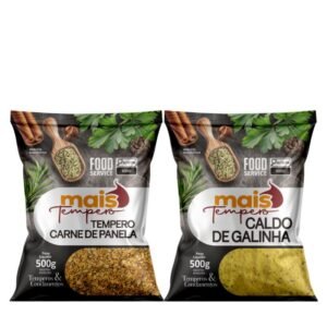 Kit 2 tempero 1kg caldo de carne + galinha em pó linha premium - mais o melhor custo beneficio