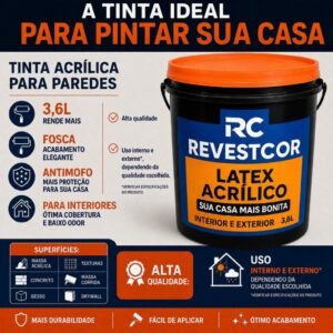 Tinta parede acrílica 3,6l fosca antimofo interior cores