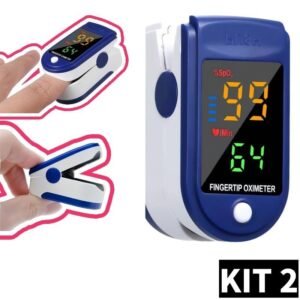 Kit com 2 unidades | oxímetro de dedo digital + pulso – medição instantânea spo2 e frequência cardíaca