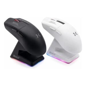 Mouse gamer sem fio recarregável com base rgb dock 2.4g usb