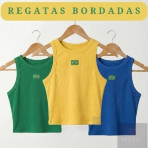 Regatas do brasil feminina ribana copa bandeira bordada